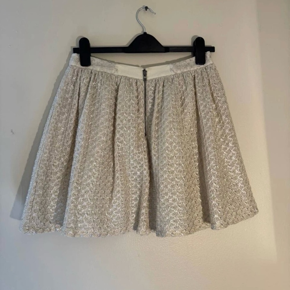 Alice + Olivia Cream Skater Skirt